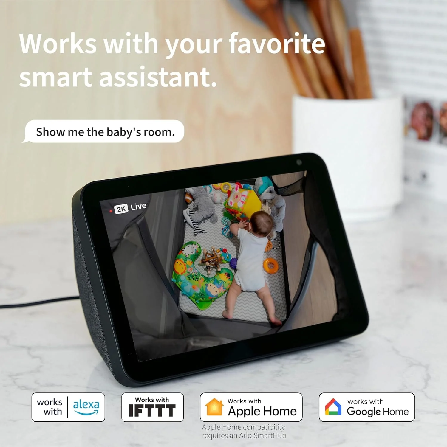 Arlo Essential 2nd Gen 2K Indoor Single Cam, White - Certified Refurbished - Image 5