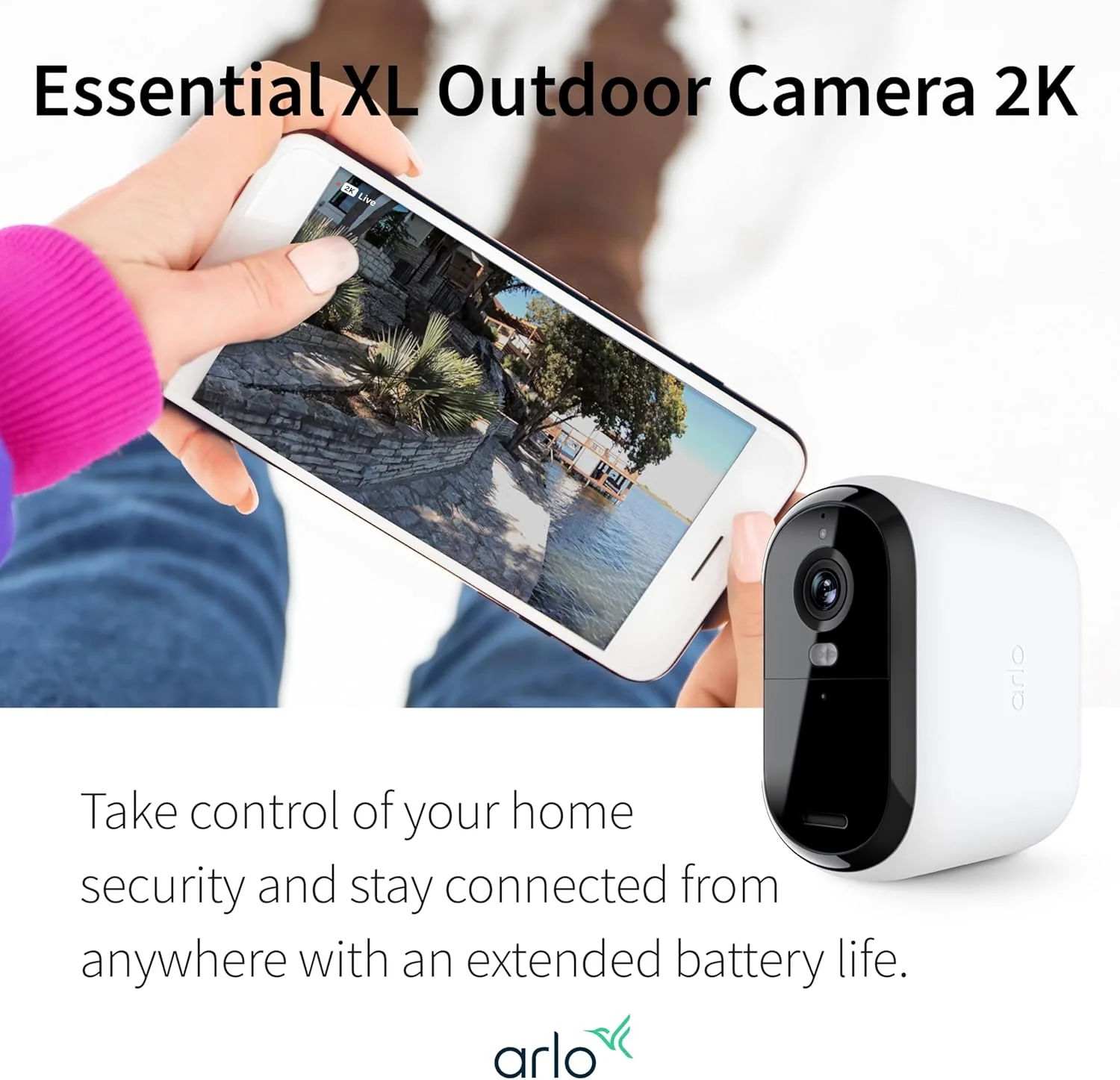 Arlo Essential 2nd Gen 2K XL Single Cam, White - Certified Refurbished - Image 6
