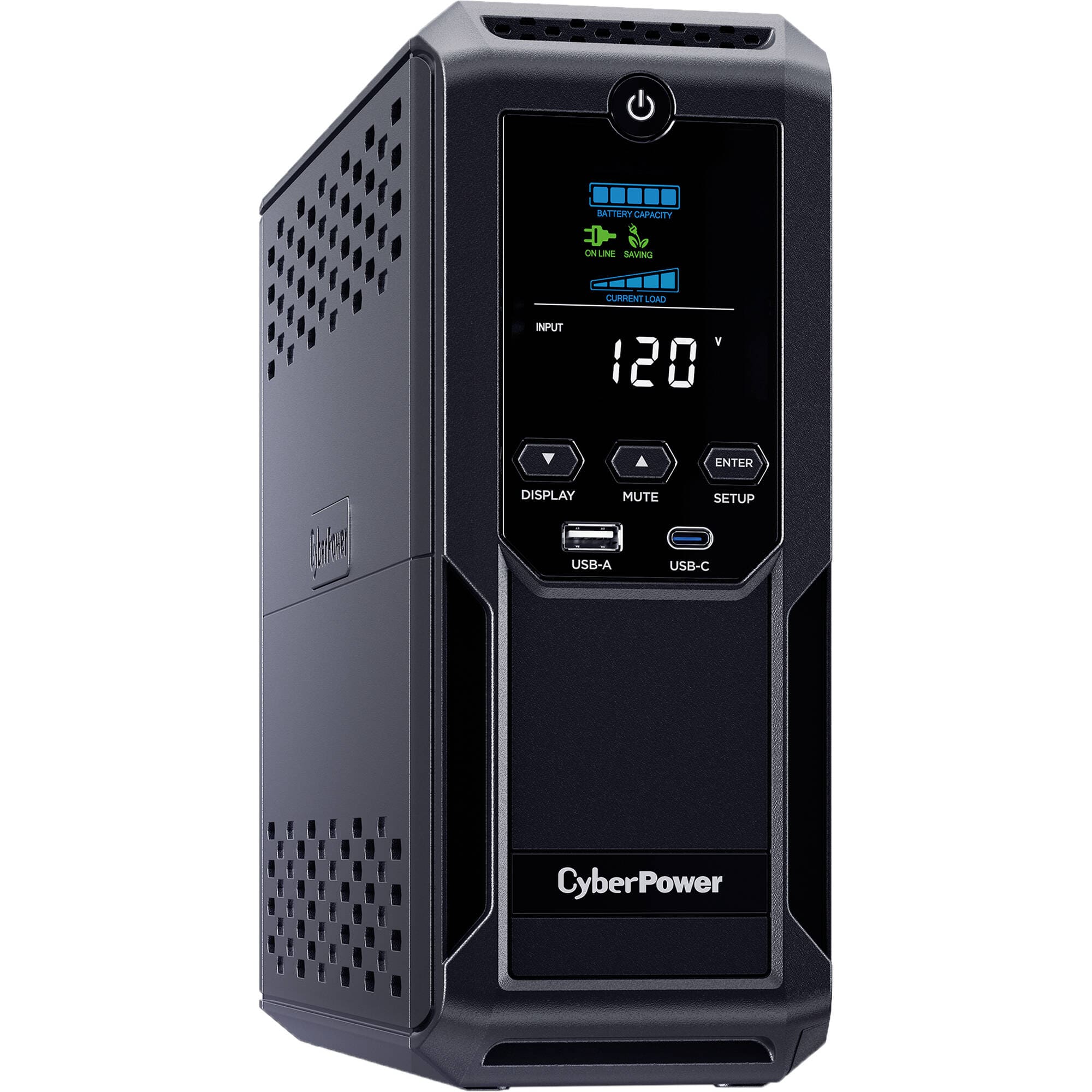 CyberPower CP1500AVRLCD3 Intelligent LCD Series 1500VA/900W, 12 Outlets, 2 USB Ports, AVR, Mini Tower UPS System, Black - Certified Refurbished - Image 3