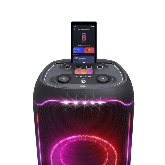 JBL PartyBox Ultimate Wireless Speaker, 1100 Watts, Light Show, IPx4 Splashproof, Dual Mic & Guitar Inputs, Portable Handle & Wheels - Certified Refurbished - Image 9