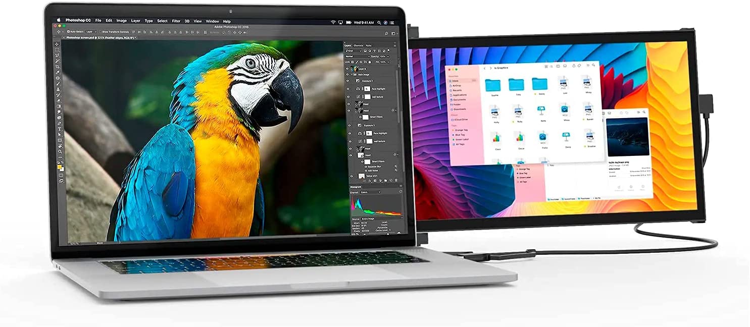 Mobile Pixels Duex Lite 12.5" Portable Monitor Full HD 1080P IPS Screen, USBC Ultra Portable Laptop Dual Monitor, Plug and Play, Any Laptops Compatible, Grey - Certified Refurbished - Image 3