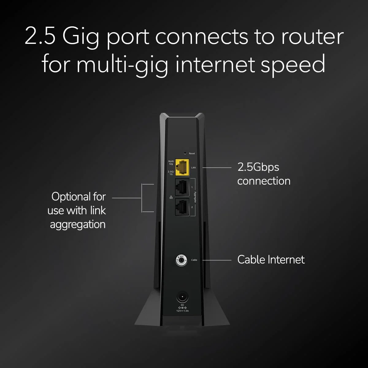 Netgear CM3000 Nighthawk DOCSIS 3.1 Mid/high-Split Cable Modem, Up to 2.5Gbps, Black - Certified Refurbished - Image 7