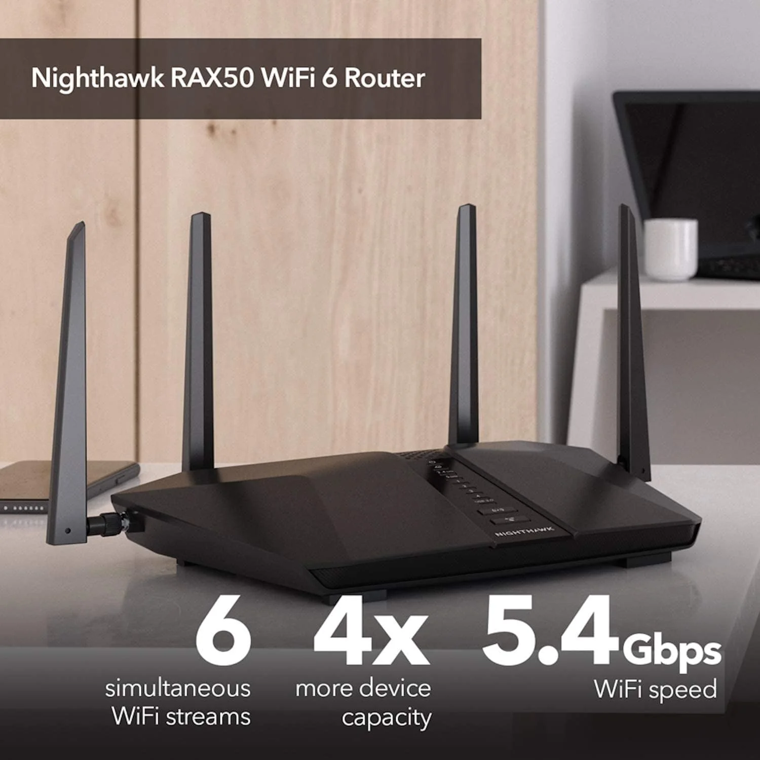 Netgear RAX50 Nighthawk AX6/6-Stream AX5400 WiFi 6 Router - Certified Refurbished - Image 7