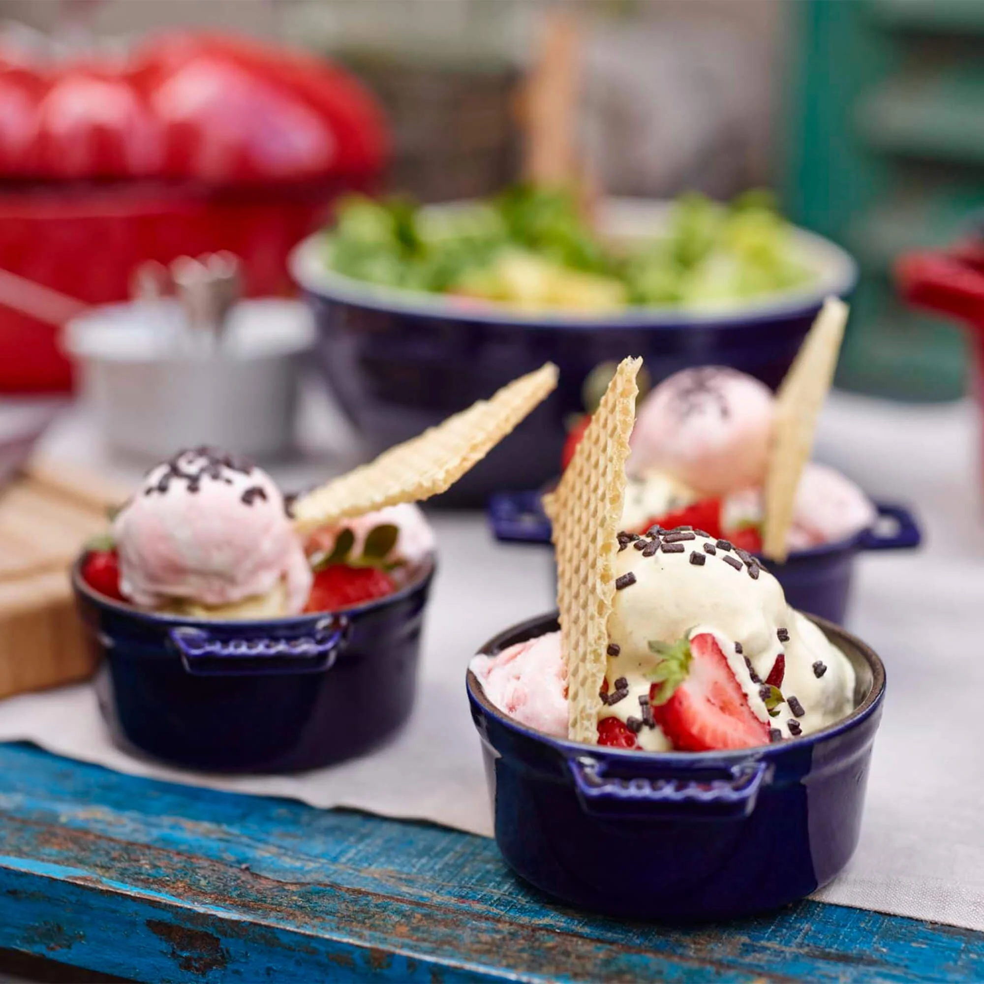 Staub Cast Iron 0.25-qt Mini Round Cocotte - Dark Blue - Image 8