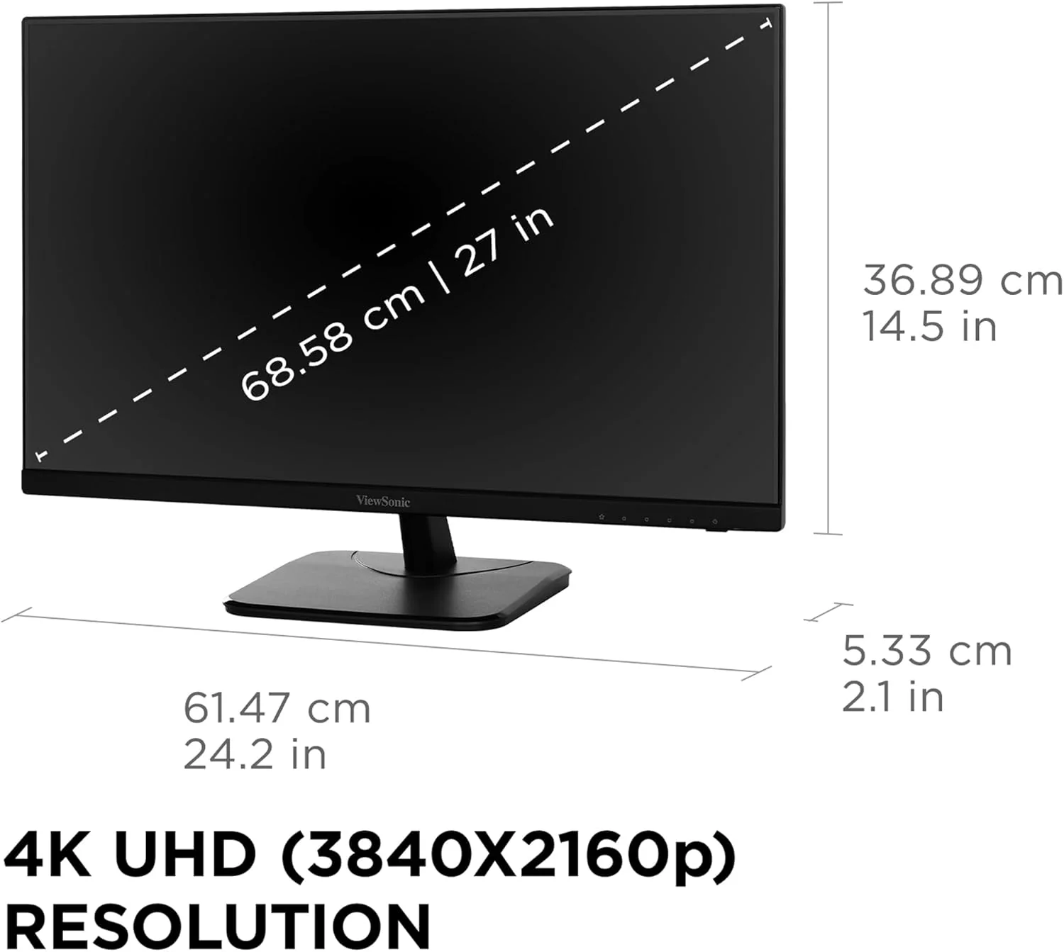 ViewSonic 27" IPS 4K Monitor with Ultra-Thin Bezels, 60 Hz, Black - Certified Refurbished - Image 5