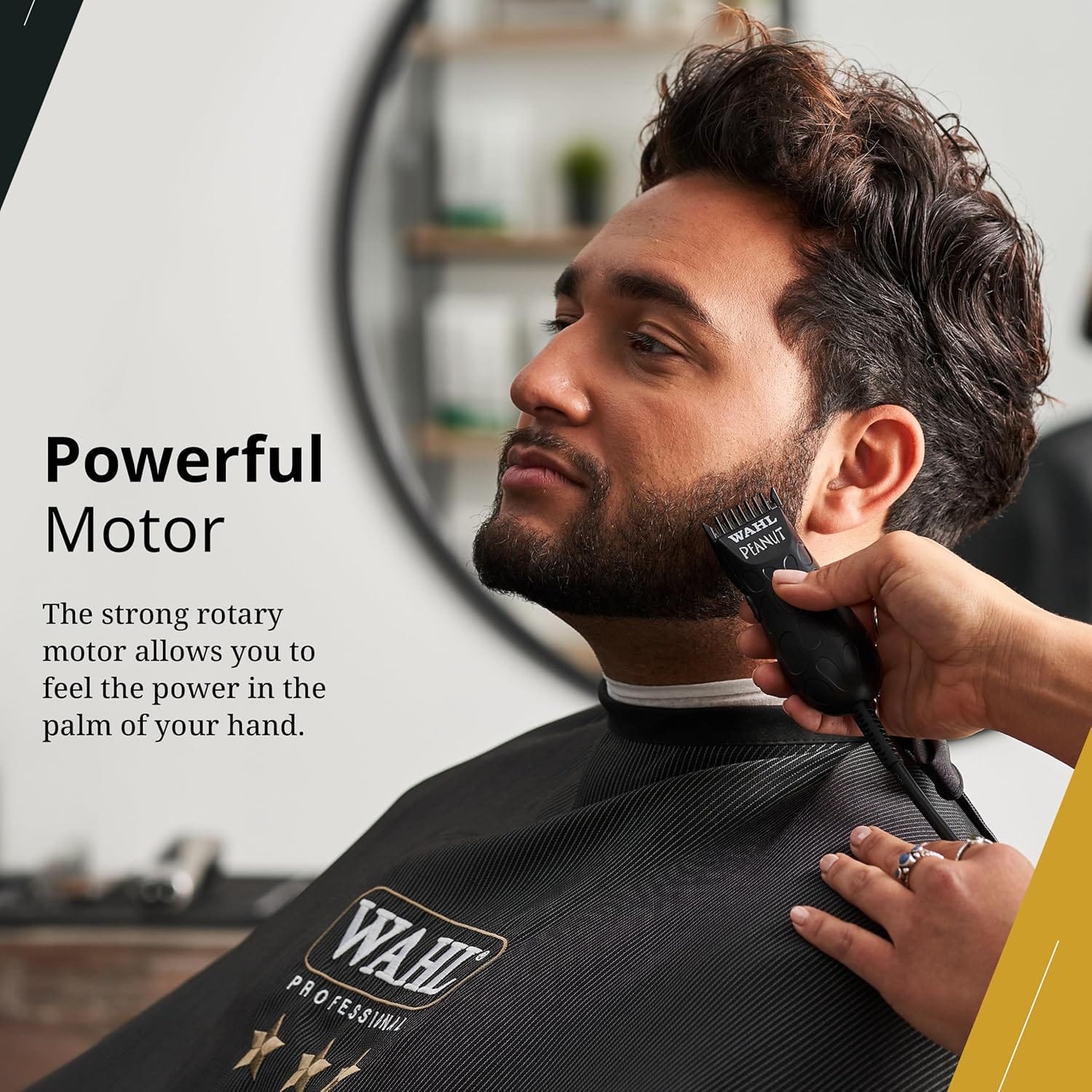 Wahl Professional Peanut-Grip Hair + Beard Trimmer Clipper, Corded, Black - Image 3