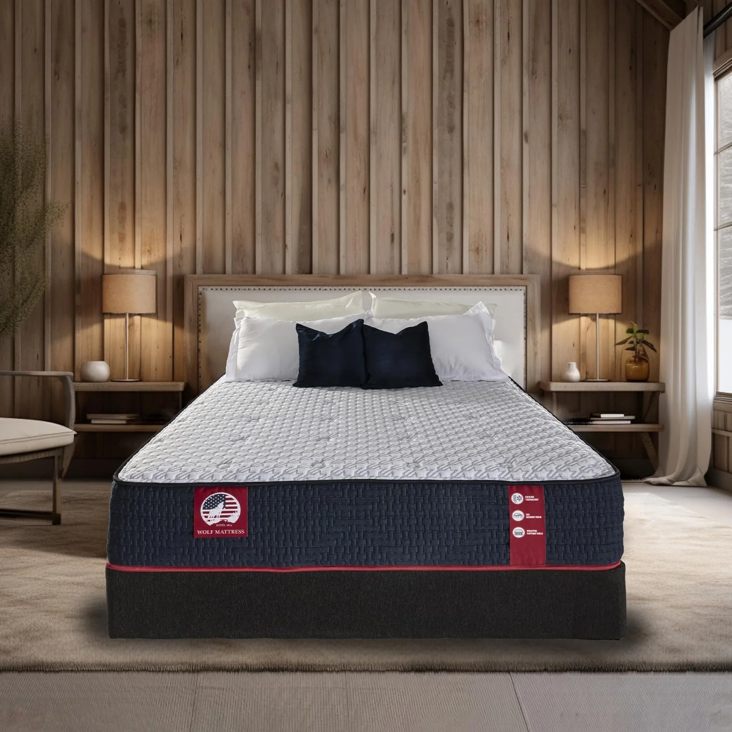 Wolf Mattress King 11-Inch Luna Memory Foam Hybrid Mattress, Plush Comfort, Medium Firm, Cool Touch, Anti-Microbial w/ Pocketed Coil System - Image 10