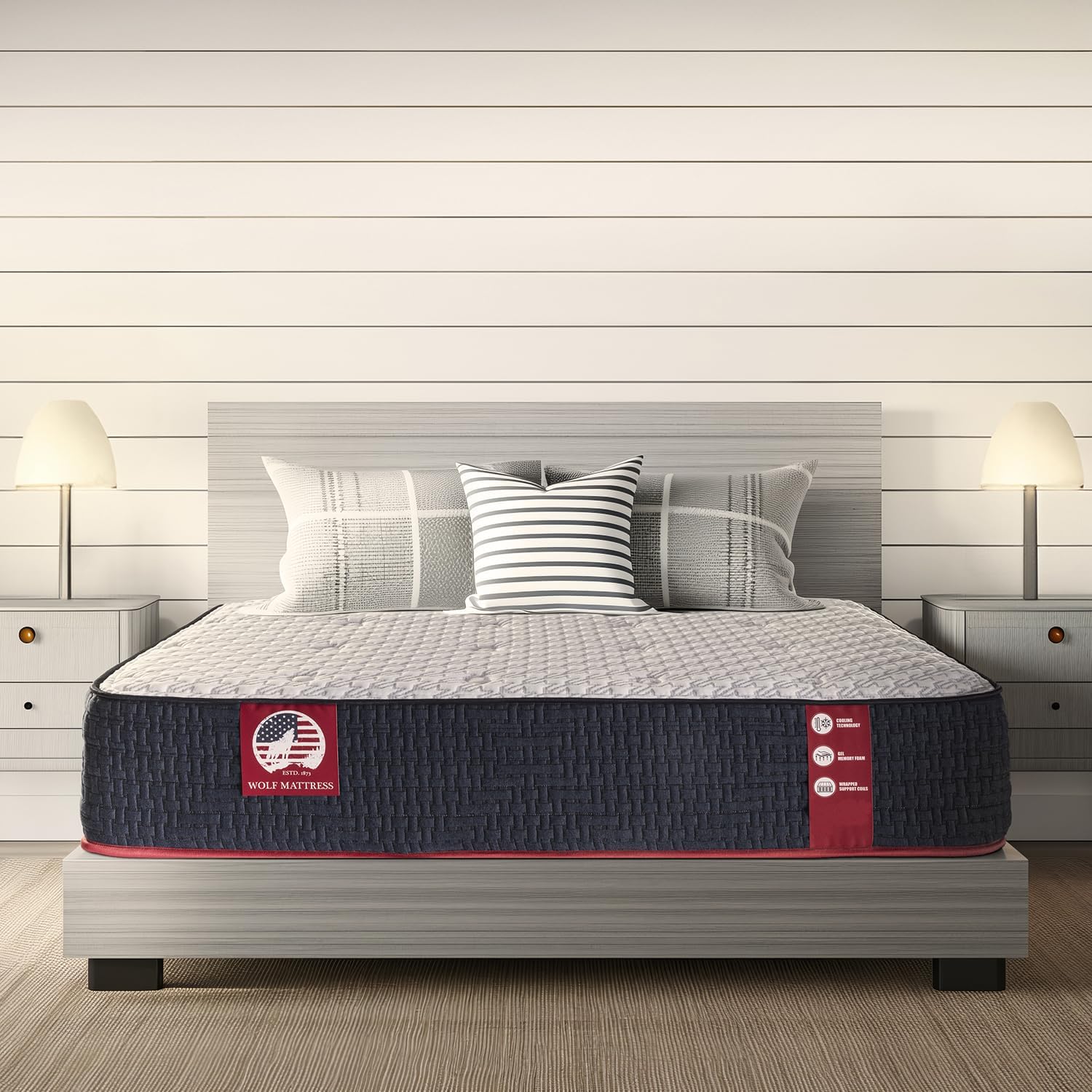 Wolf Mattress Queen 11-Inch Luna Memory Foam Hybrid Mattress, Plush Comfort, Medium Firm, Cool Touch, Anti-Microbial w/ Pocketed Coil System - Image 11