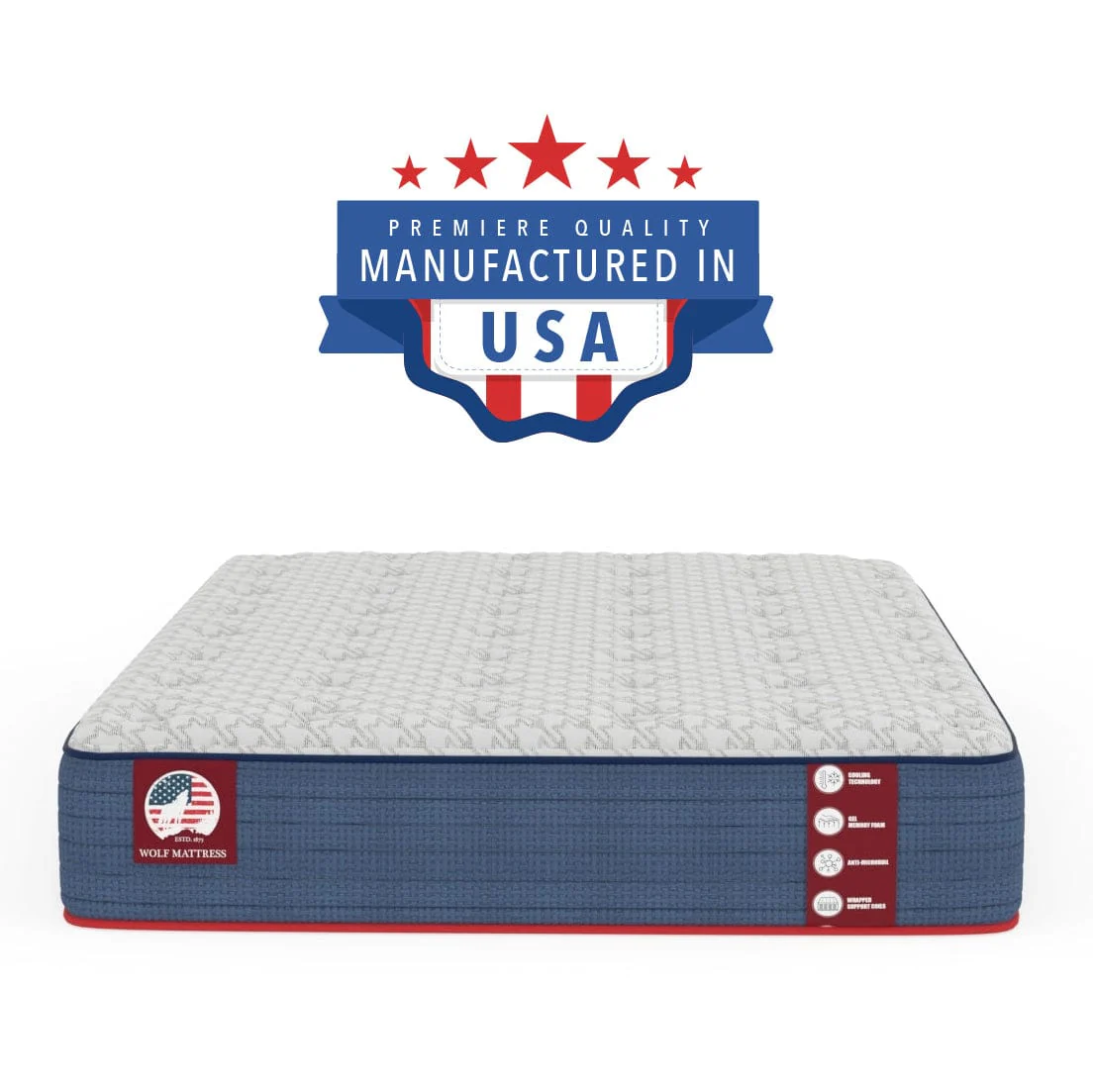 Wolf Mattress Queen 11-Inch Luna Memory Foam Hybrid Mattress, Plush Comfort, Medium Firm, Cool Touch, Anti-Microbial w/ Pocketed Coil System - Image 4